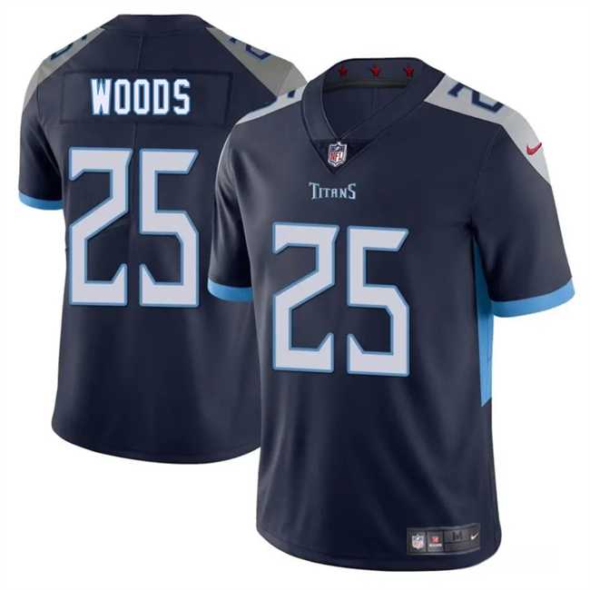 Men & Women & Youth Tennessee Titans #25 Xavier Woods Navy 2025 Vapor Untouchable Stitched Jersey